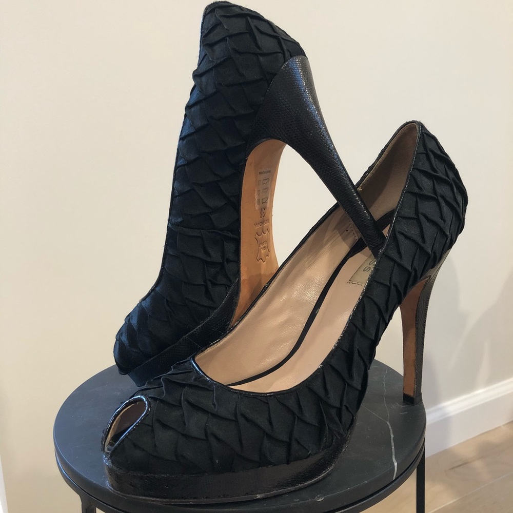 Reiss | Ruffled Peep-Toe Heels